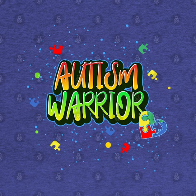 Autism Warrior Awareness Month Mom Dad Puzzle by lisalizarb